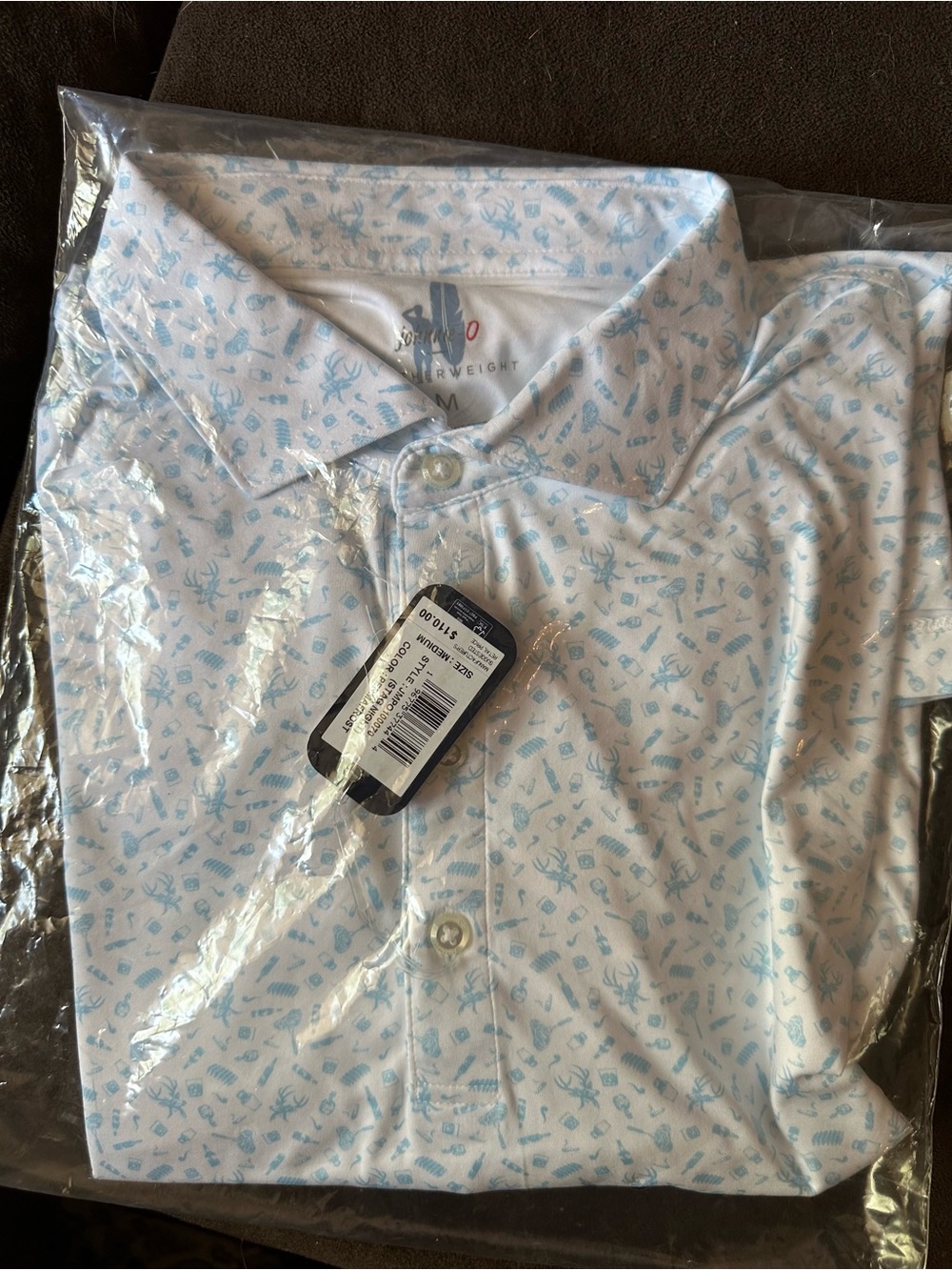 Johnnie-O Stag Night Printed Featherweight Performance Golf Polo Medium NWT - Picture 2 of 7
